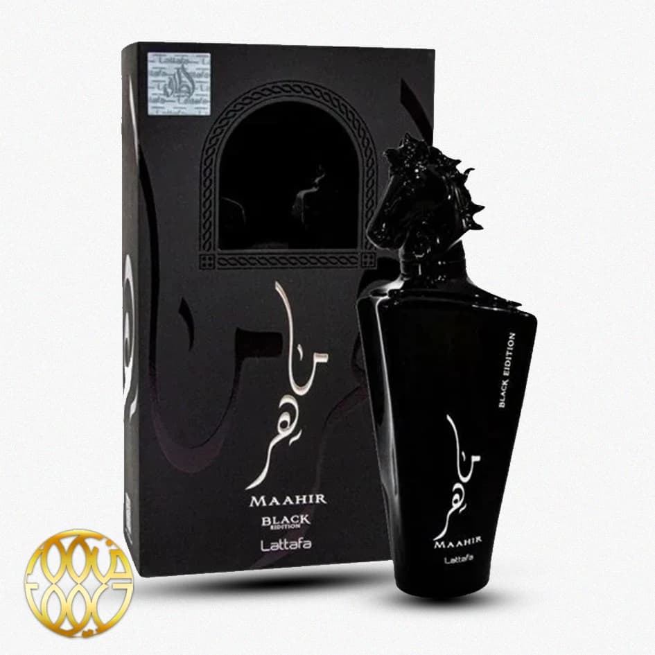 ادوپرفیوم یونیسکس لطافه ماهر بلک ادیشن (Maahir Black Edition) ۱۰۰ میل | رایحه شرقی ادویه‌ای دودی و چرمی