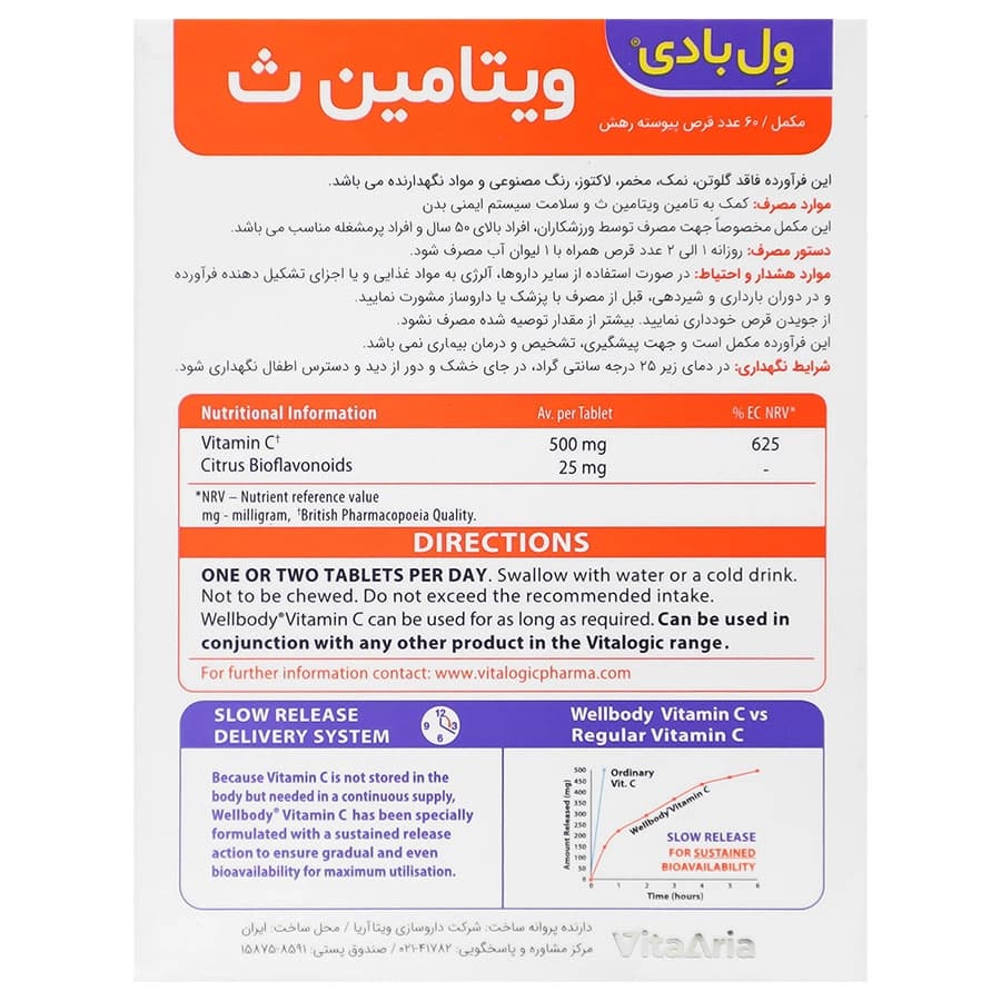 ول بادی ویتامین سی ویتالوژیک 60عددی — تصویر ۲