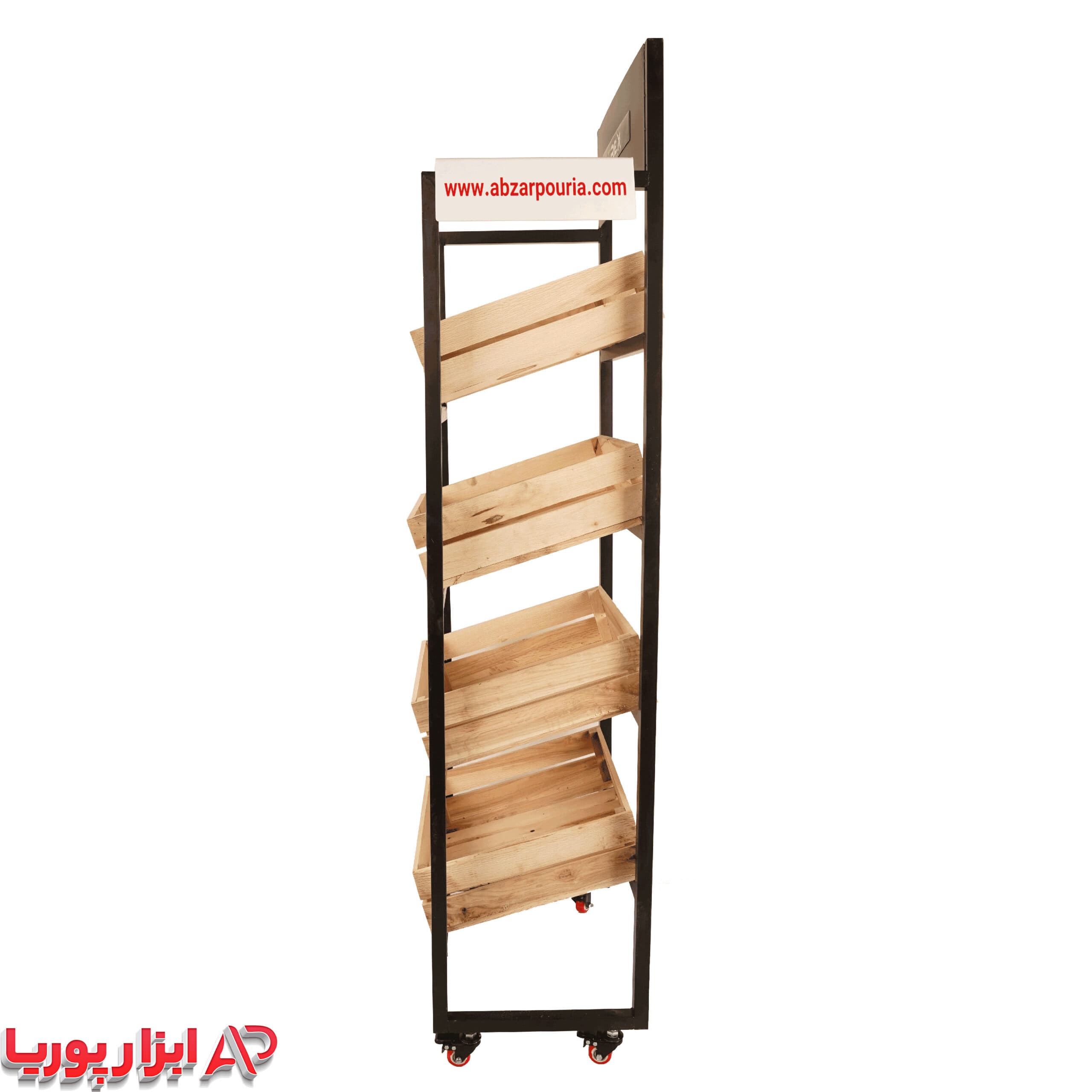 استند 4 طبقه میوه تیرکس + چرخ دار — تصویر ۳