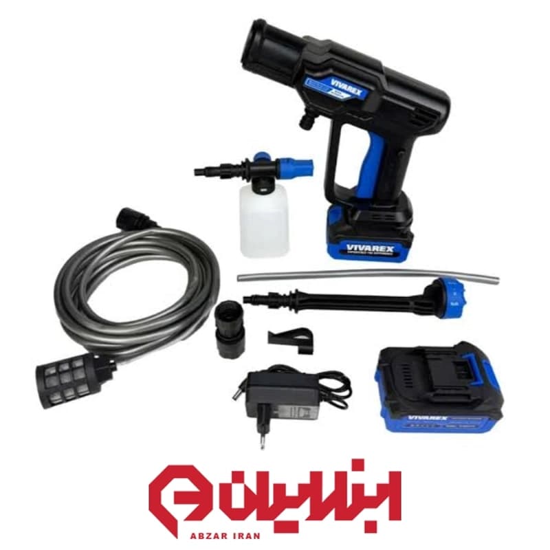 کارواش شارژی ۲۰ ولت دو باتری ویوارکس مدل VR 2025-PW — تصویر ۵