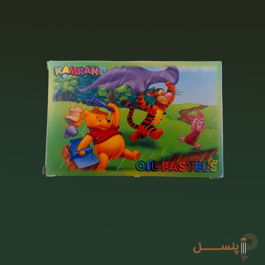 مداد شمعی 12 رنگ جعبه تخت مقوایی