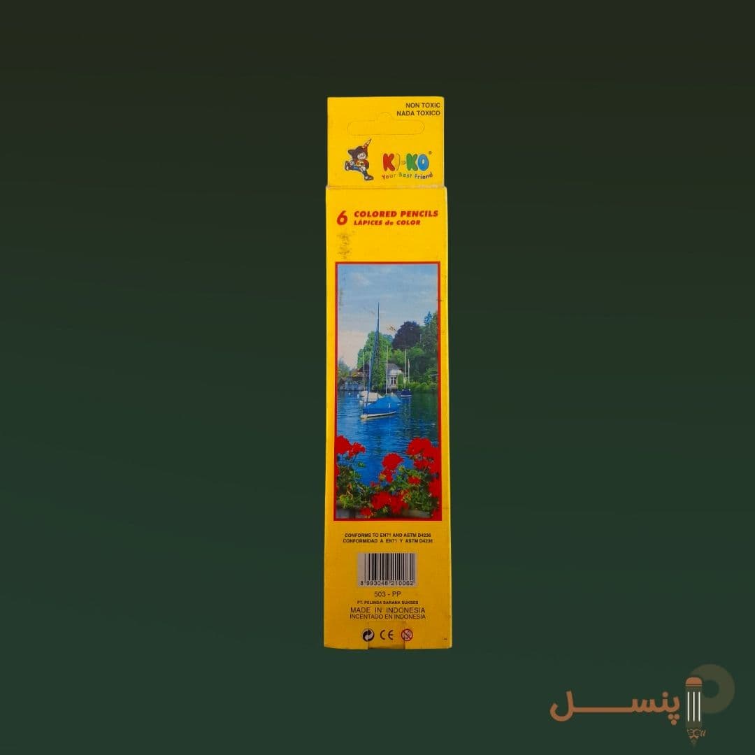 مداد رنگی 6 رنگ تخت مقوایی kI-KO — تصویر ۲