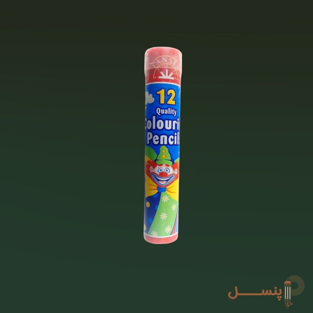 مداد رنگی 12 رنگ استوانه ای فلزی FANSIA