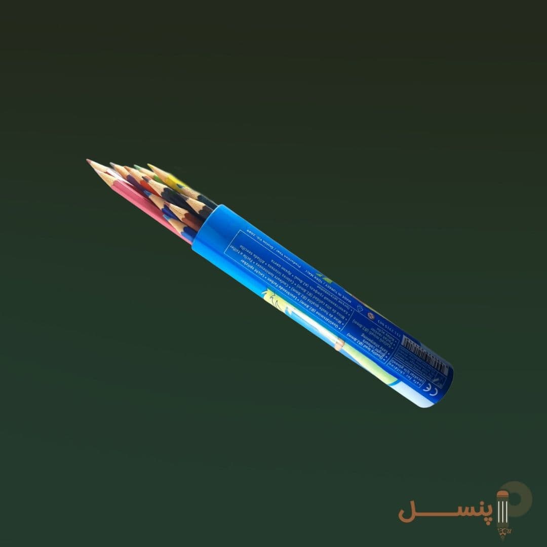 مداد رنگی 12 رنگ استوانه ای فلزی ADEL — تصویر ۲