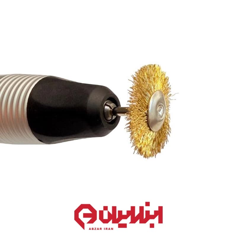 فرچه سیمی طلایی تخت سایز 25 میلیمتر فرز مینیاتوری — تصویر ۲