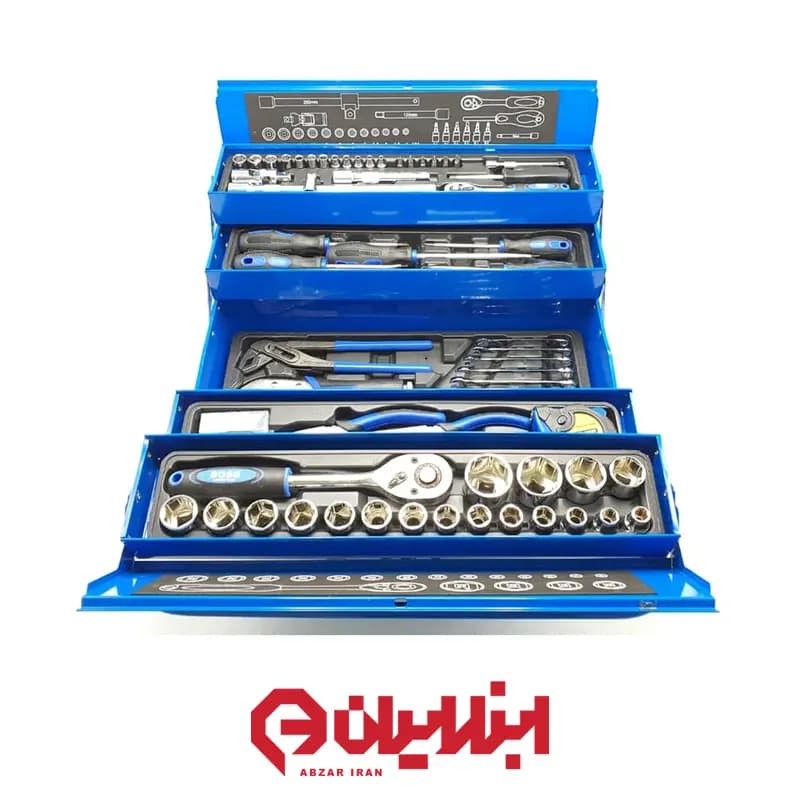 جعبه ابزار ۳ طبقه ۸۵ پارچه باس مدل BS-TOLS-85 — تصویر ۵