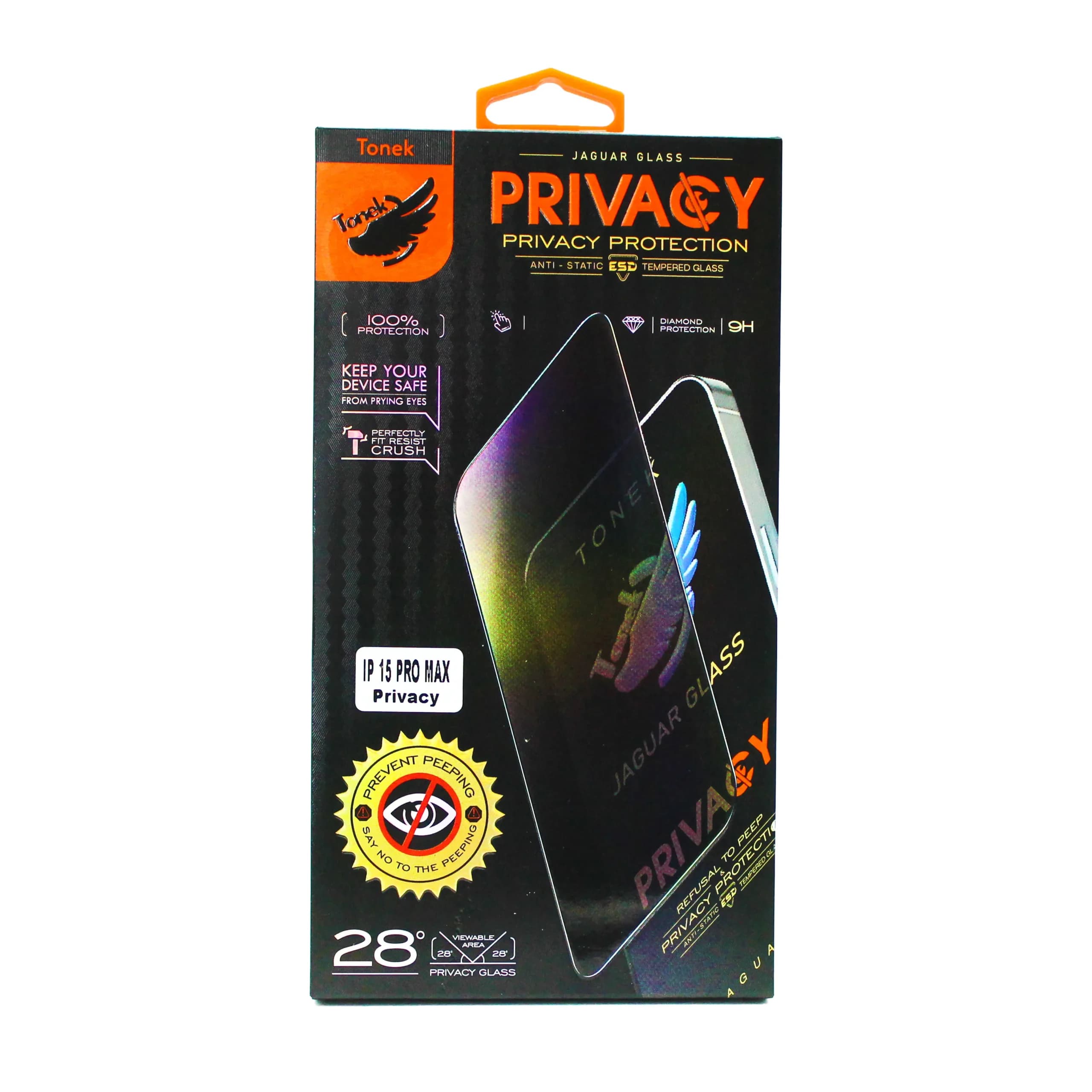 محافظ صفحه نمایش موبایل TONEK مدل PRIVACY مناسب برای آیفون IP 15 PRO MAX