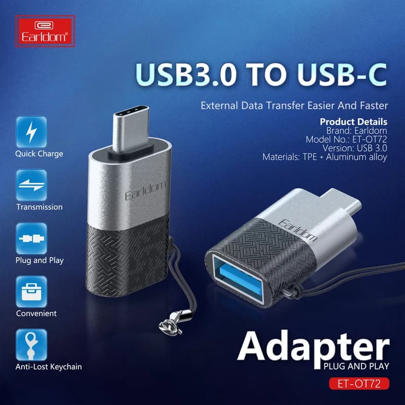 تبدیل OTG USB3 به USB-C ارلدام مدل OT72 — تصویر ۳