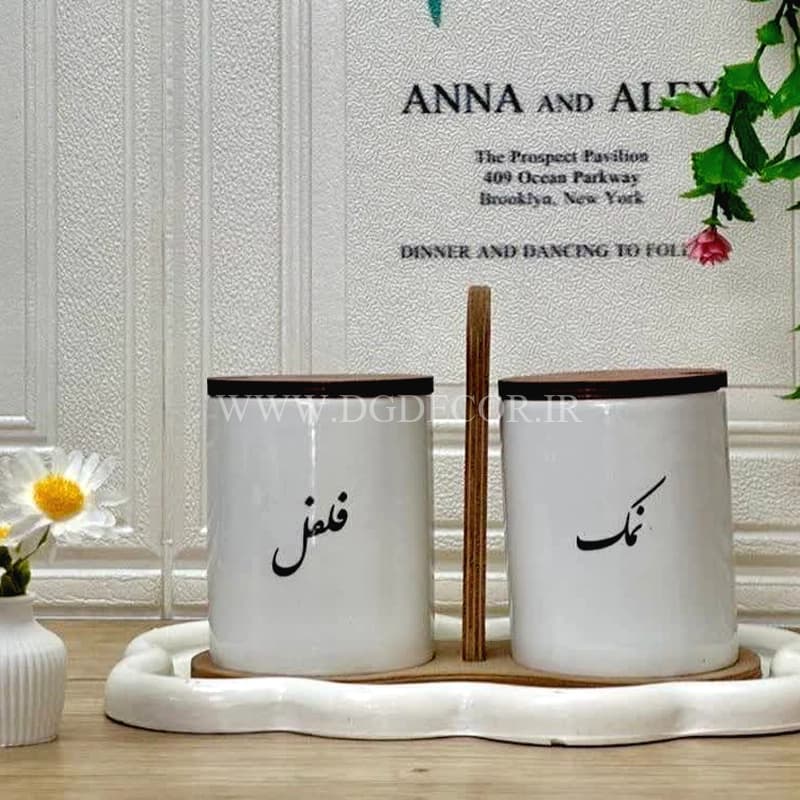 بانکه سرامیکی درب دار و استند دار دوتایی بزرگ