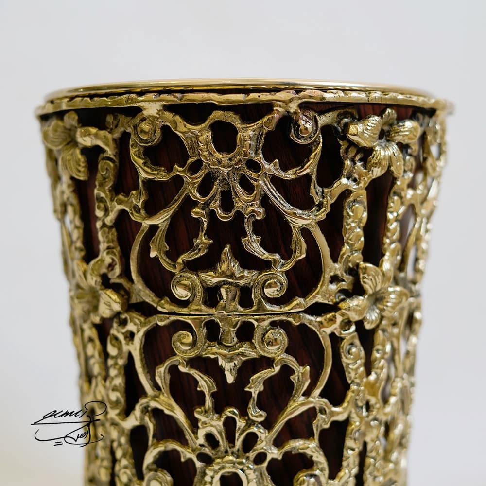 سطل زباله و جای دستمال کاغذی برنزی کد 5401 — تصویر ۲
