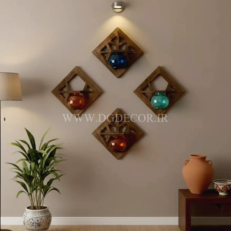دیوارکوب چوبی گلدان دار مناسب انواع گل — تصویر ۴