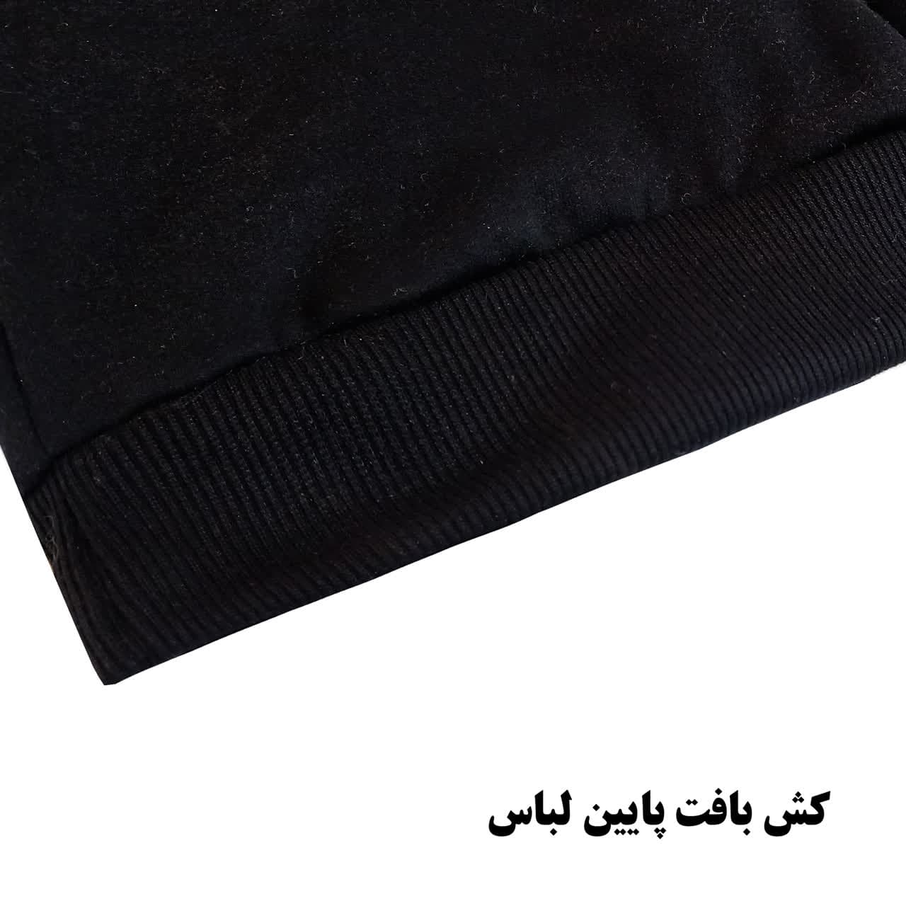 هودی نیم زیپ مشکی مردانه CAT — تصویر ۲