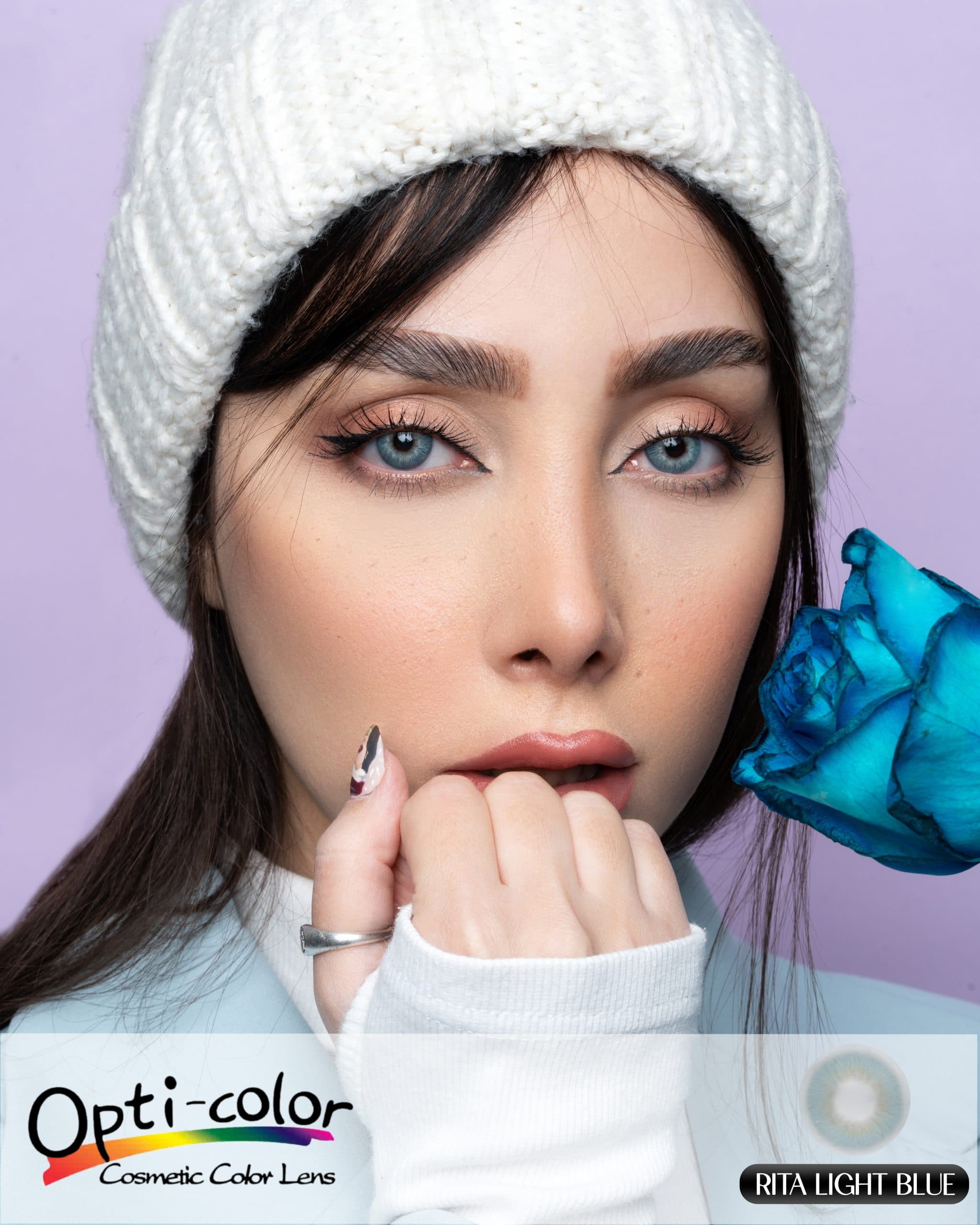 لنز رنگی اپتی کالر (OptiColor) مدل Rita-Light-Blue – آبی روشن — تصویر ۶