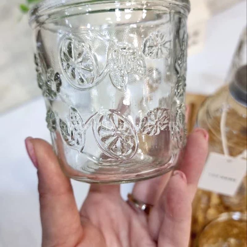 بطری لیوان دار شیشه ای طرح برجسته وارداتی — تصویر ۵