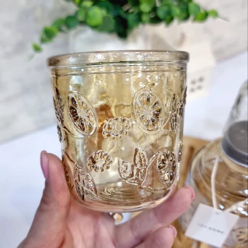 بطری لیوان دار شیشه ای طرح برجسته وارداتی — تصویر ۳