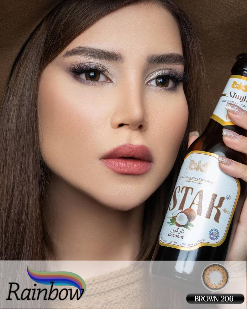 لنز رنگی رینبو (Rainbow) کد BROWN 206 — تصویر ۴