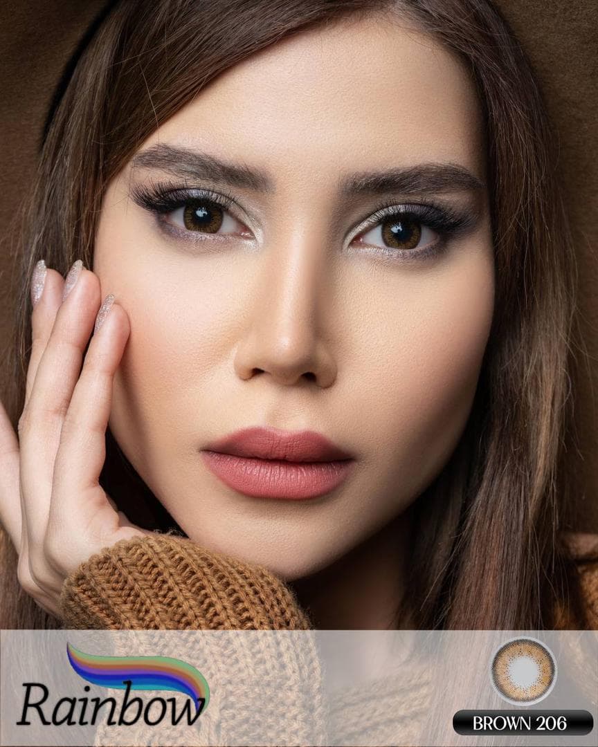 لنز رنگی رینبو (Rainbow) کد BROWN 206