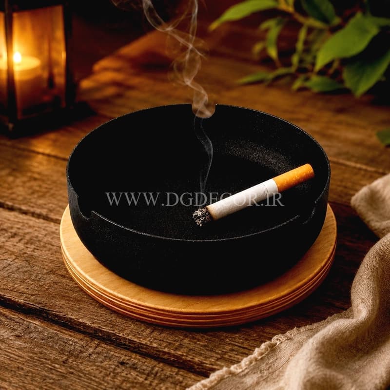 زیرسیگاری لوکس زیره چوبی طرح فلزی