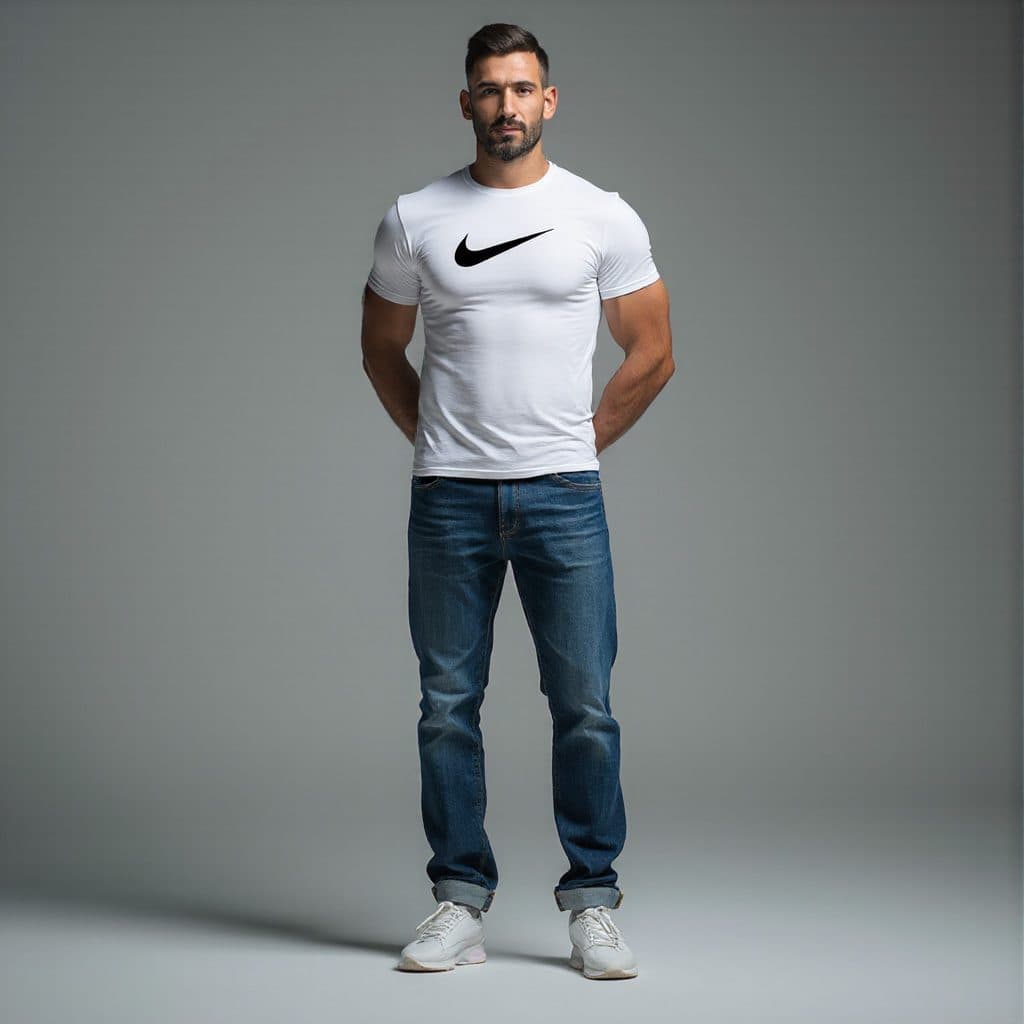تیشرت مردانه آستین کوتاه یقه گرد سفید نایک nike