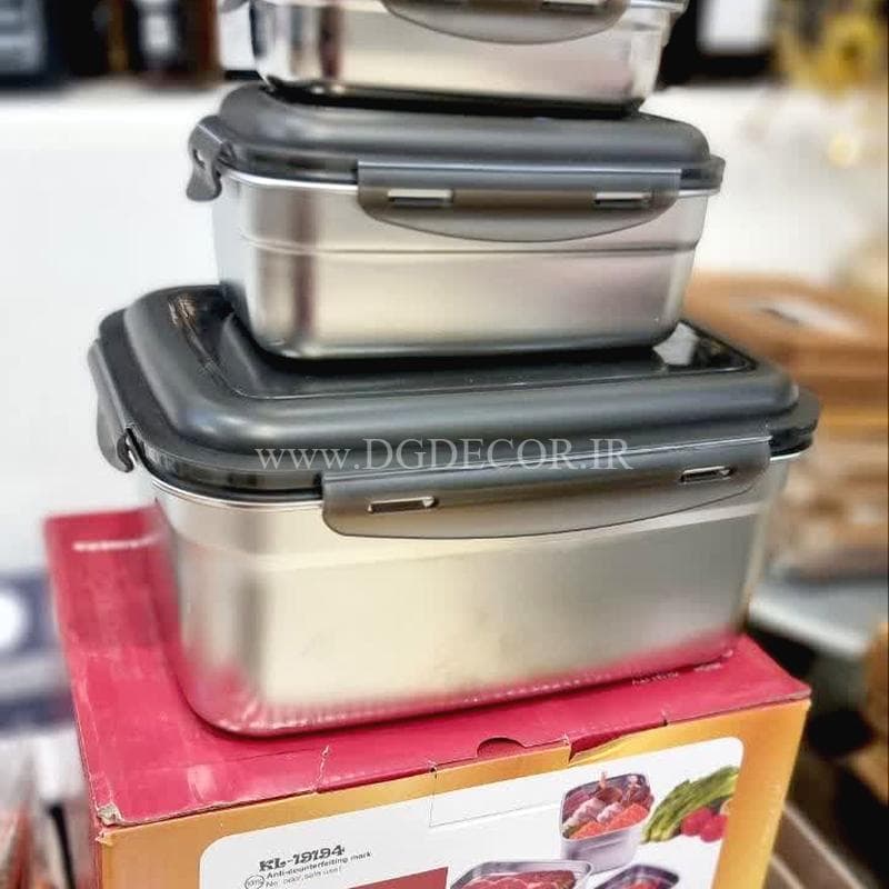 ست سه عددی ظرف غذای استیل 304 حرفه ای یونیک آلمانی وارداتی