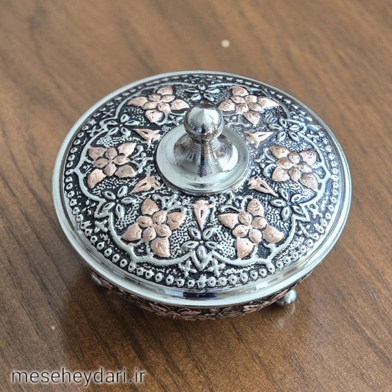 قندان کروم تراش سه پایه کوتاه طرح فاخر — تصویر ۲