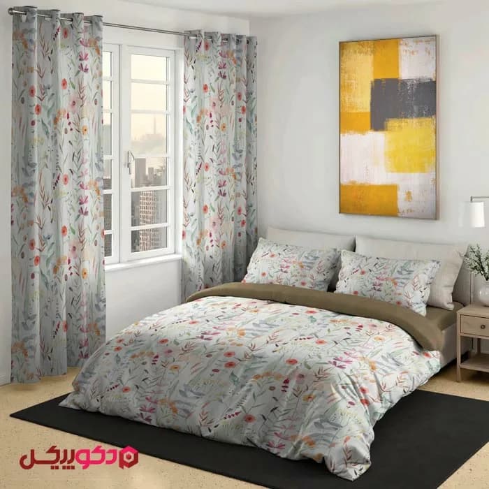 روتختی دونفره گلدار آبرنگی BD1823