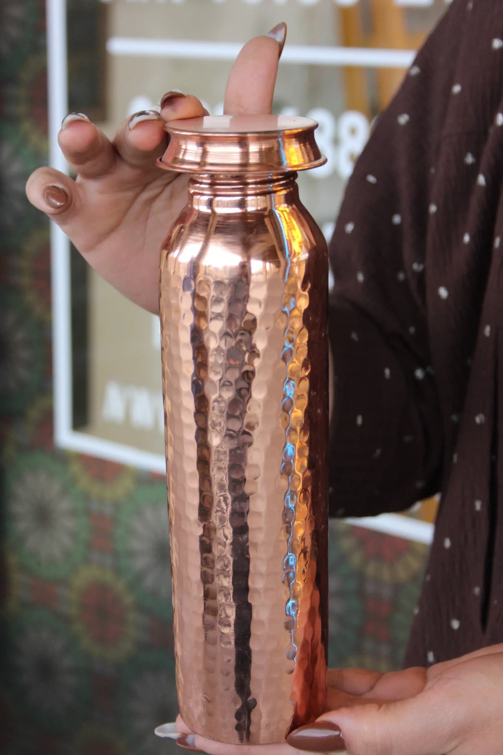 قمقمه مسی چکشی — تصویر ۵