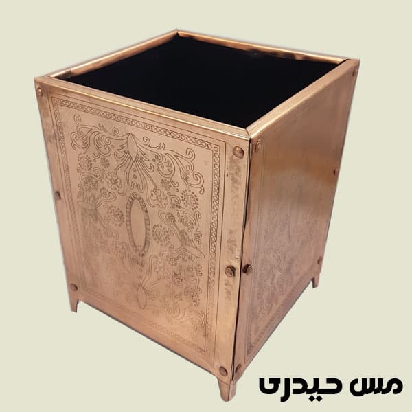 سطل زباله و جا دستمالی مسی طرح نوین — تصویر ۲