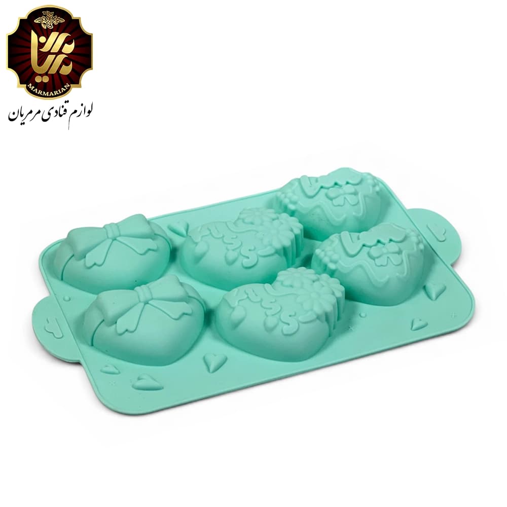 قالب سیلیکون قلب طرح فانتزی 6 خانه