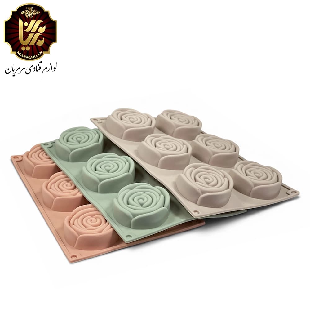 قالب سیلیکون گل رز تخت 6 خانه