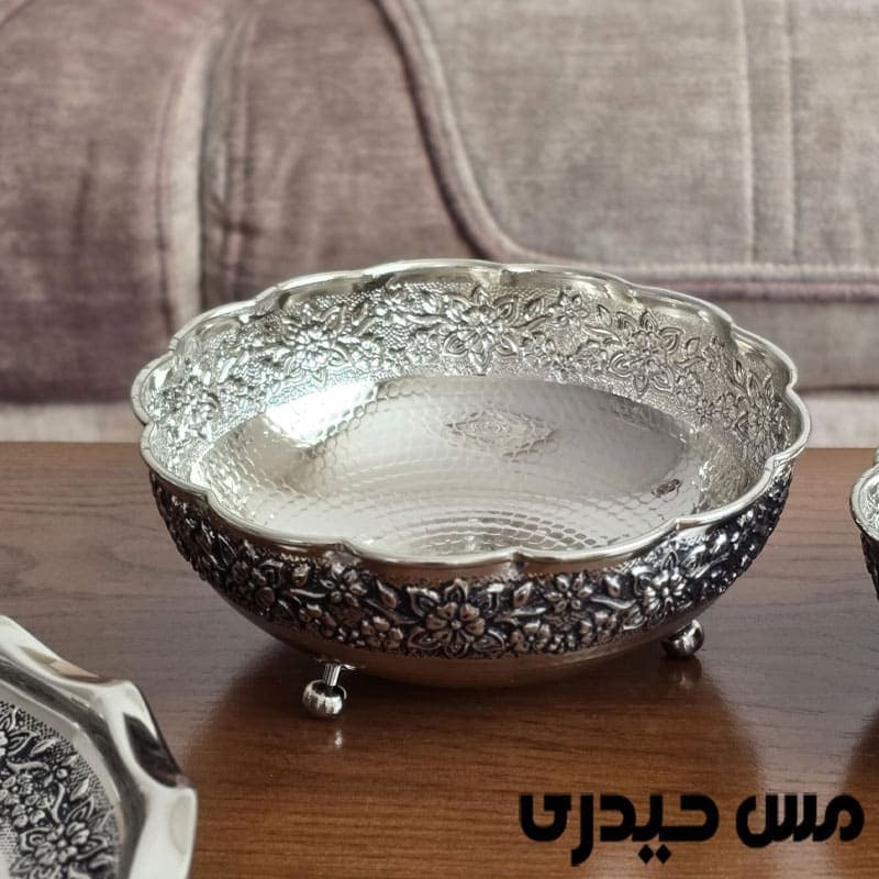 آجیل خوری کروم سه پایه مدل حریر زنجان — تصویر ۳