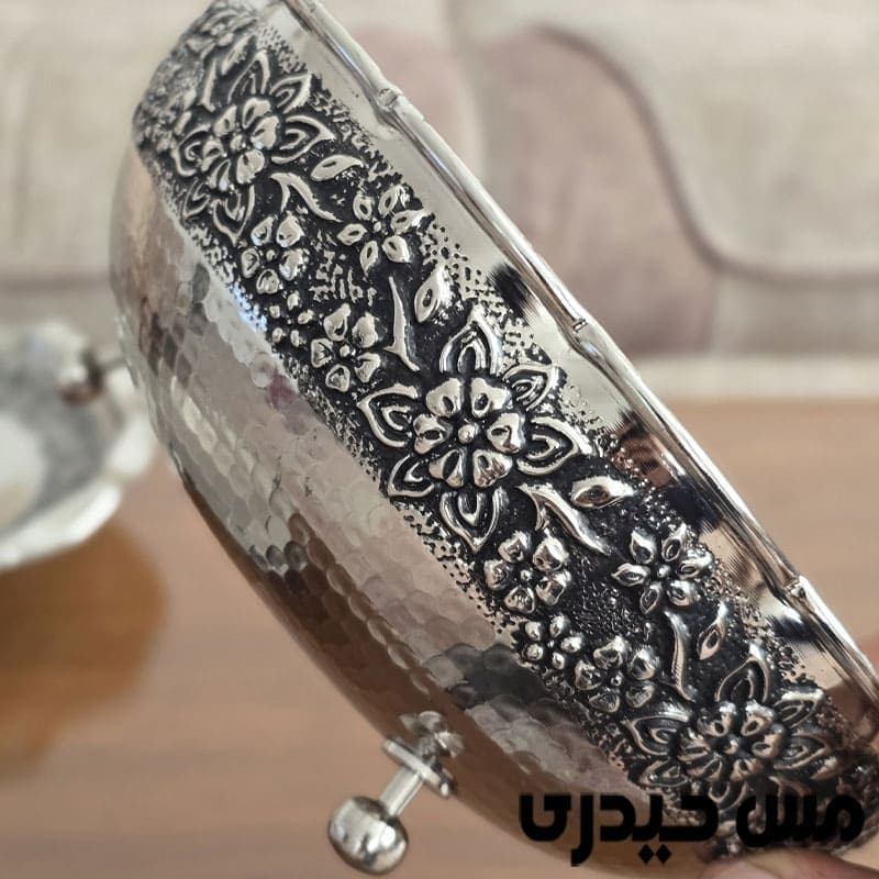 آجیل خوری کروم سه پایه مدل حریر زنجان — تصویر ۲