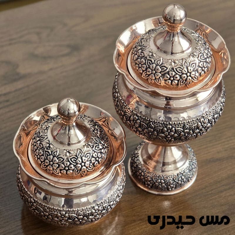 قندان مسی مدل ایل ماه ساخت زنجان نانو شده — تصویر ۳