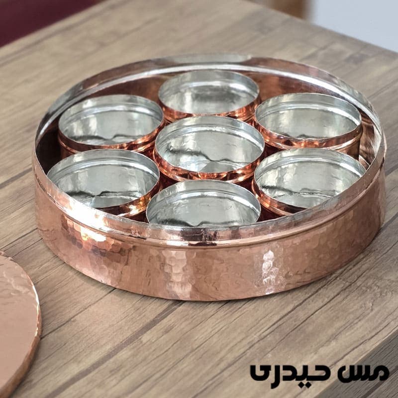 جا ادویه مسی تمام دست ساز چکشی — تصویر ۲