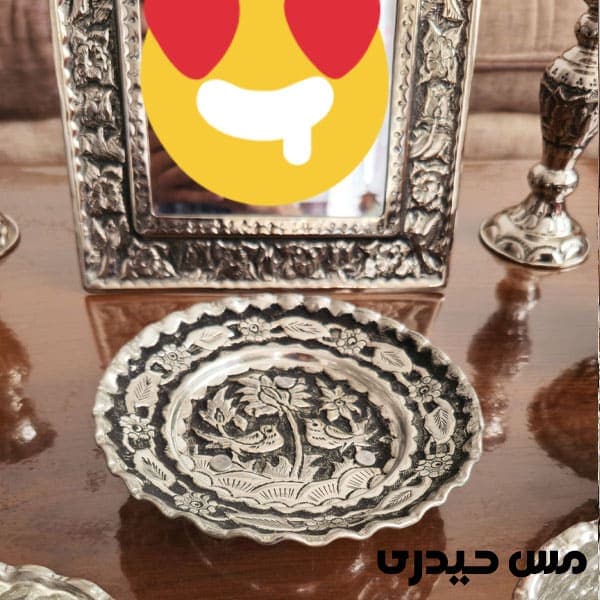 سرویس هفت سین لاکچری و خاص مس سفید قلم کاری شده — تصویر ۶