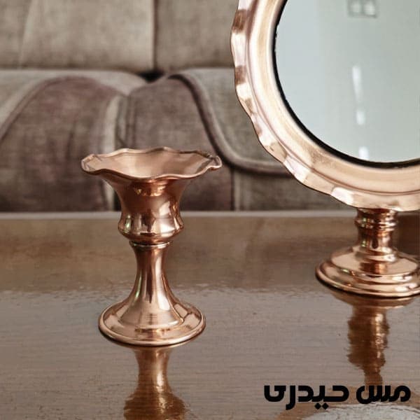 آینه شمعدان مسی طرح رسا — تصویر ۲