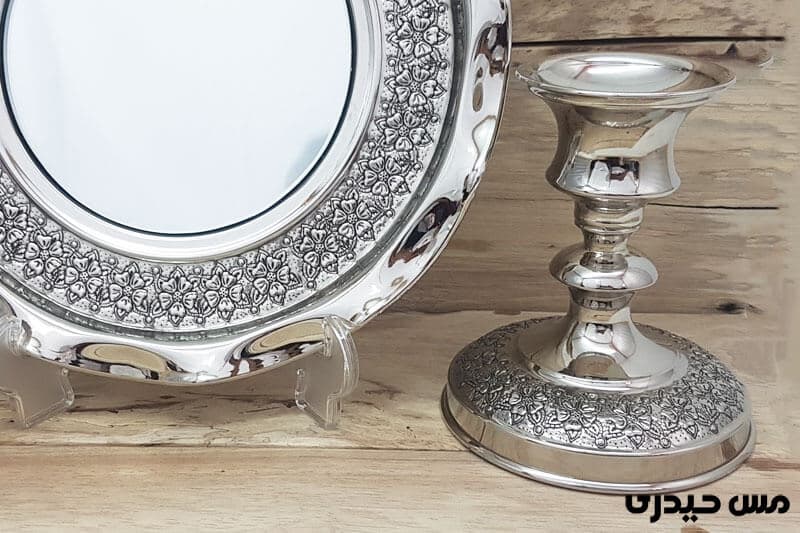 آینه شمعدان کروم طرح دیبا — تصویر ۲