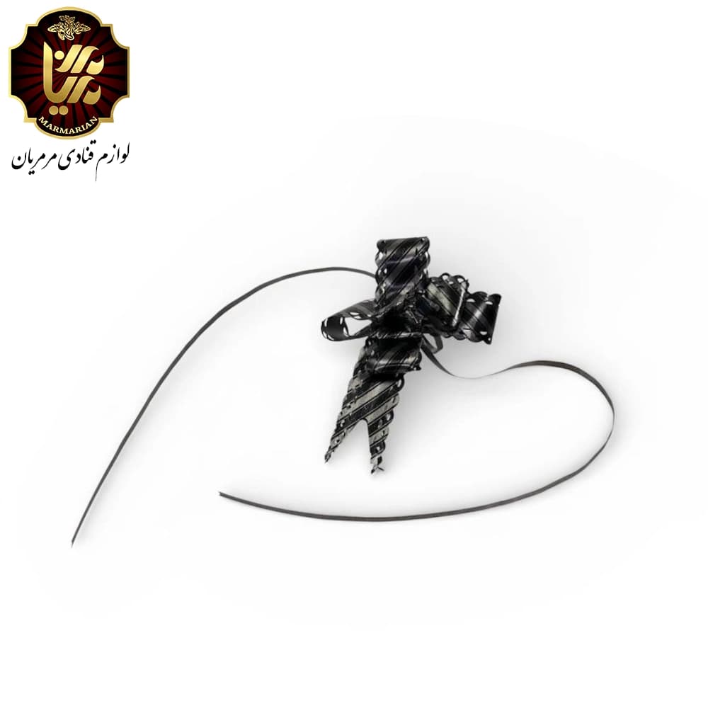 روبان گل نخ کش مراسم ترحیم مشکی بسته 10 عددی