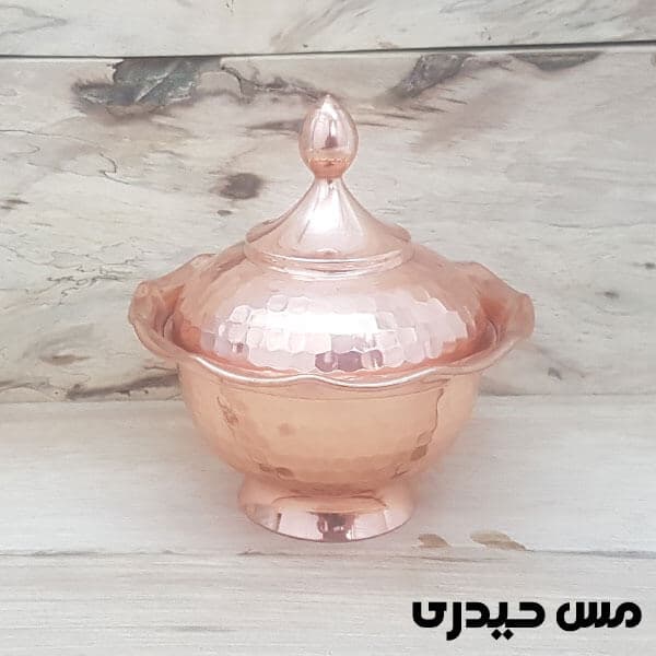 قندان مسی چکشی بدون پایه مدل سوگل — تصویر ۲