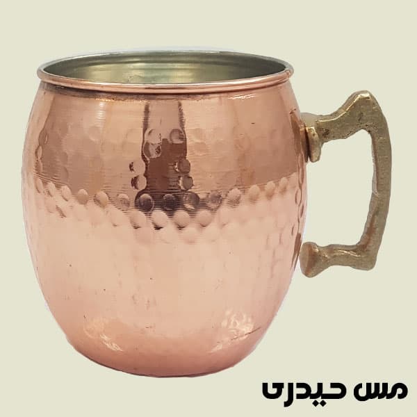 لیوان ماگ مسی چکشی زنجان طرح رسا — تصویر ۲