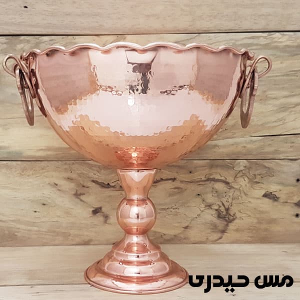 آجیل خوری مسی چکشی گوشواره دار — تصویر ۳