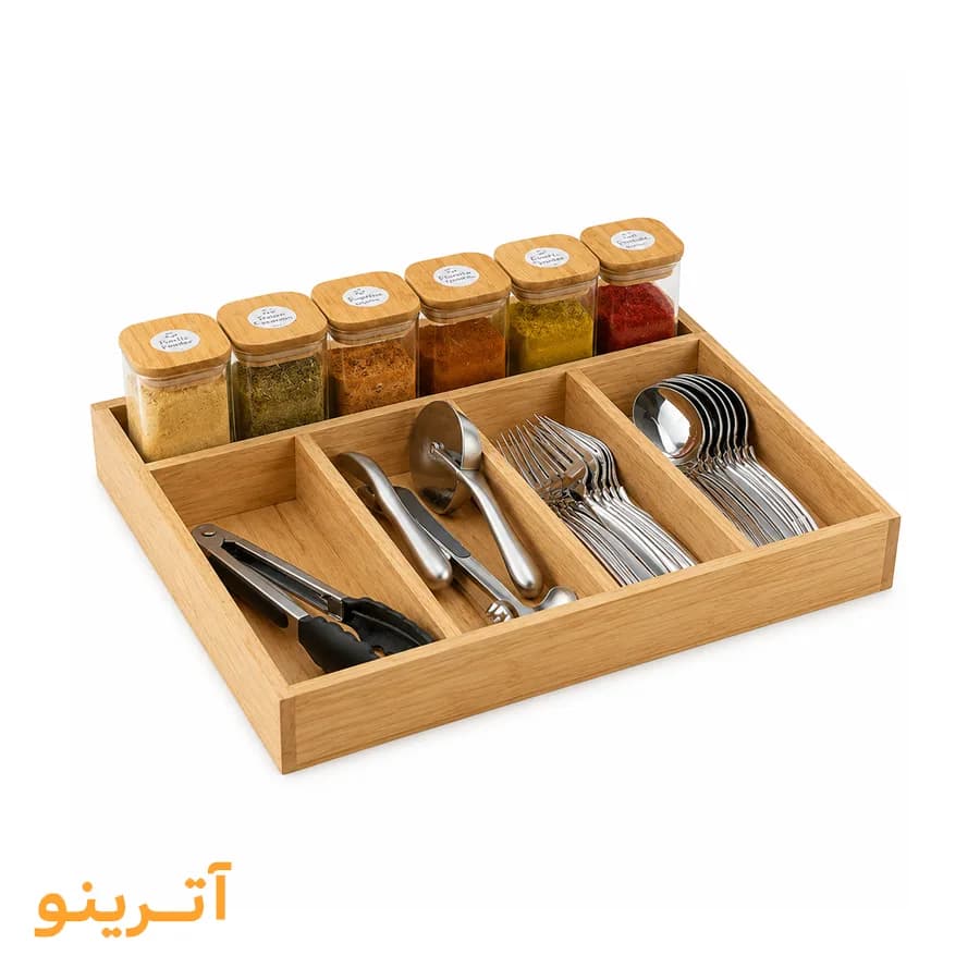 جا قاشقی ثابت پنج خانه چوبی گلدن استار — تصویر ۳