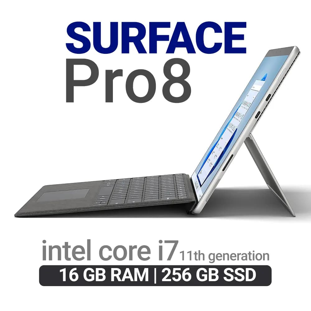 سرفیس استوک پرو 8 پردازنده core i7 رم 16 و هارد 256 ssd