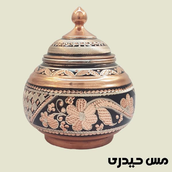 شکلات خوری مسی نقره کوب بدون پایه مدل رها