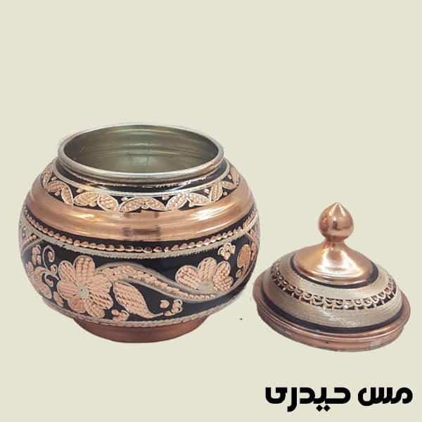 شکلات خوری مسی نقره کوب بدون پایه مدل رها — تصویر ۲