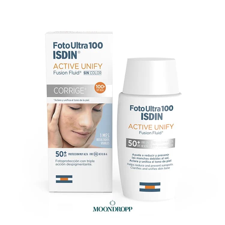 ضد آفتاب ضد لک ایزدین اکتیو یونیفای – Foto Ultra 100 ISDIN Active Unify Fusion Fluid SPF 50+