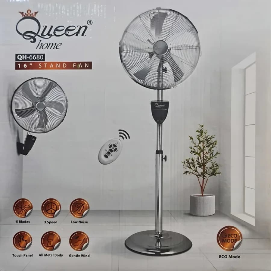 پنکه دو کاره ریموت‌دار کویین هوم مدل QH-6680 — تصویر ۷
