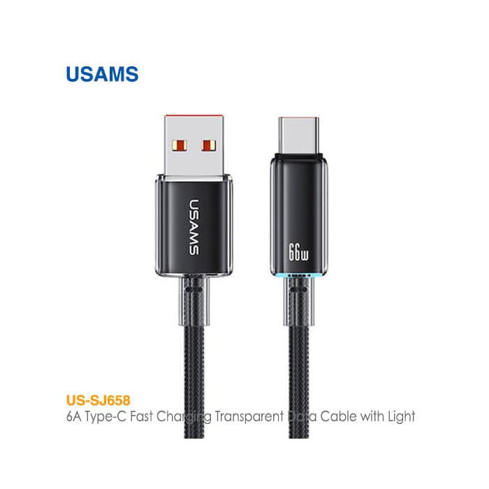 کابل فست شارژ 66 وات Type-C یوسمز US-SJ658