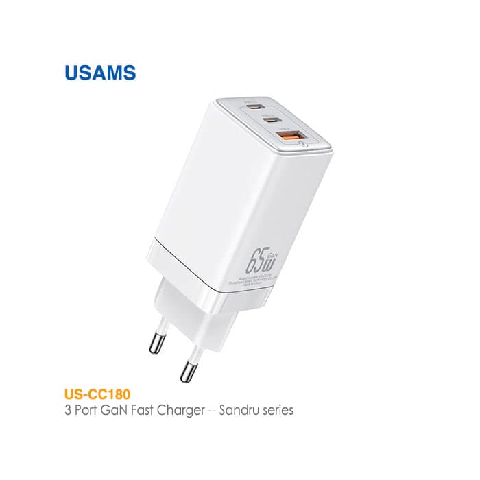 شارژر 65 وات 3 پورت یوسمز US-CC180 — تصویر ۳