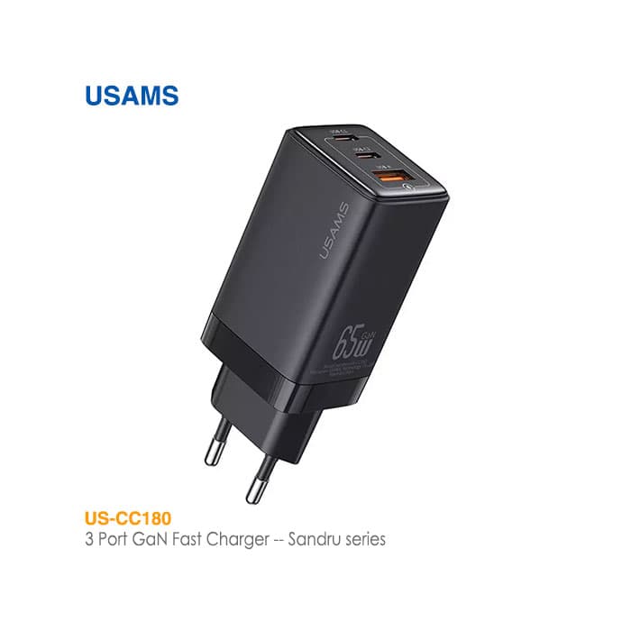شارژر 65 وات 3 پورت یوسمز US-CC180 — تصویر ۲